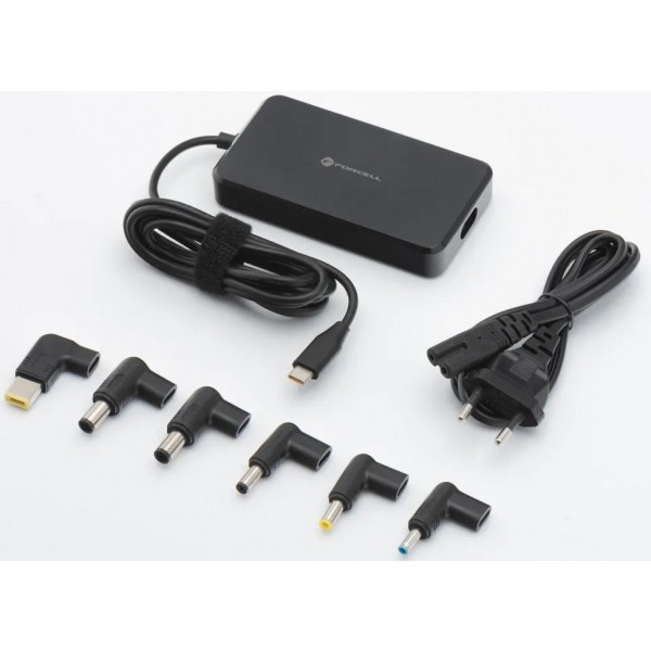 Incarcator Forcell F-Energy E856 pentru Laptop, 65W, Negru