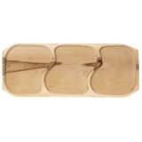 Platou lemn 3 compartimente 65x26x2.5cm Zilan EXT 10157