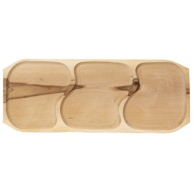 Platou lemn 3 compartimente 65x26x2.5cm Zilan EXT 10157 foto