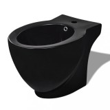 Cumpara ieftin Bideu rotund pe pardoseala, negru, ceramica calitate superioara