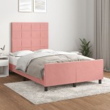 VidaXL Cadru de pat fără saltea roz 120x190 cm catifea