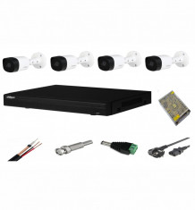 Kit 4 camere supraveghere 2MP, IR 20m Dahua, Exterior + DVR 4 canale Pentaplex Dahua + Sursa + Cablu + Mufe foto