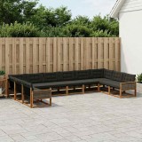 Cumpara ieftin Set de canapele de exterior 10 buc. 10-Locuri Natural si Negru