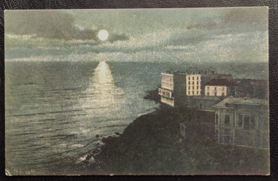 Constanta 1926 ? - Hotel Palas cu vedere la mare - Imagine nocturna - printata, color, necirculata foto