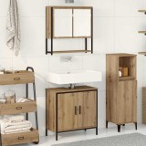 VidaXL Set de mobilier pentru baie cu ușă 2 pcs Maro 60 x 30 x 60 cm