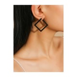 Cumpara ieftin Cercei Patrati din Metal, Negri - 41153