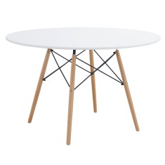 Masa dining mdf alb lemn natur Demin 120x74 cm
