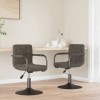 VidaXL Scaune de bucătărie pivotante, 2 buc, gri &icirc;nchis, catifea 334618