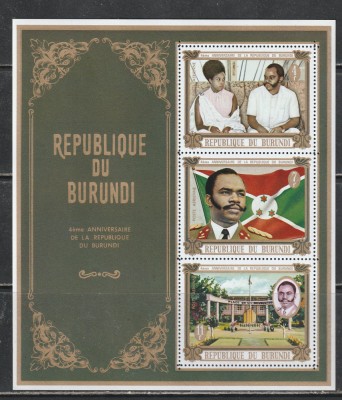 Burundi 1970 - A 4-a Aniversare a Republicii S/S 1v MNH foto