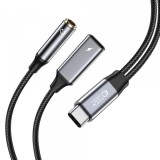Cablu Audio USB-C - 3.5mm / USB-C Tech-Protect Ultraboost, Negru, Universal