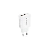 Wozinsky CWCUCW 30W USB-C / 2 x USB-A &icirc;ncărcător de perete - alb