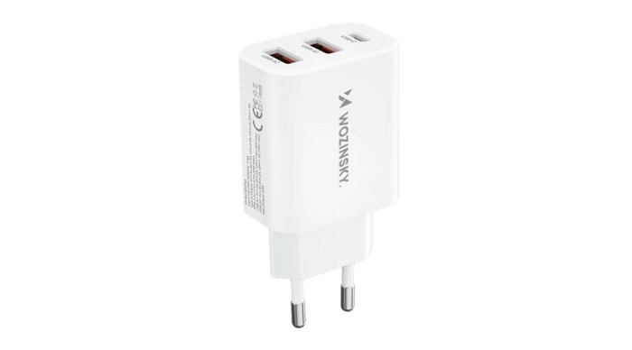 Wozinsky CWCUCW 30W USB-C / 2 x USB-A &icirc;ncărcător de perete - alb