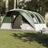 VidaXL Cort de camping tunel pentru 5 persoane, verde, impermeabil
