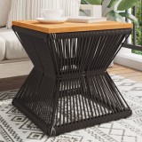 Gossi masuta cafea baza din sarma negru 38x38x38 cm lemn masiv acacia