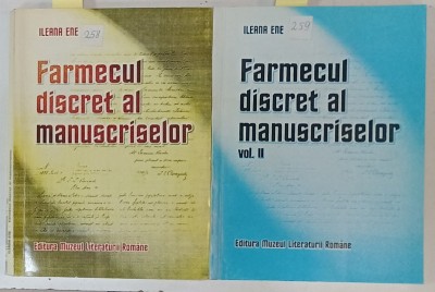 FARMECUL DISCRET AL MANUSCRISELOR de ILEANA ENE , VOLUMELE I - II , DEDICATIE * foto