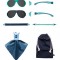 Ochelari de soare pentru copii MOKKI Click &amp; Change, protectie UV, bleu, 2-5 ani, set 2 perechi