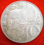 (A60) MONEDA DIN ARGINT AUSTRIA - 10 SCHILLING 1965, PURITATE 640, 7,5 GRAME