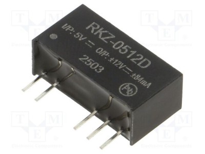 Convertor DC/DC RECOM RKZ 2W 4,5-5,5V intrare 12V/-12V ieșire SIP7 foto