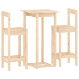 Cumpara ieftin Set mobilier de bar, 3 piese, lemn masiv de pin