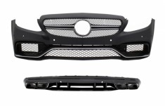 Bara Fata cu Difuzor MERCEDES C-Class W205 S205 (2014-2020) pentru bara AMG Sport Line Performance AutoTuning