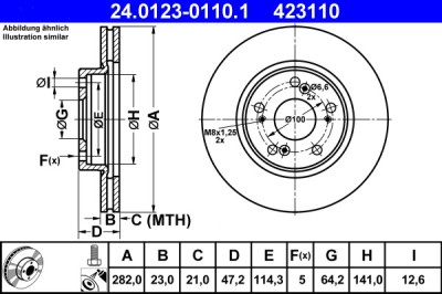 ATE 24.0123-0110.1 Disc frana foto