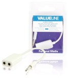 Splitter Audio Stereo 3.5mm Tata la 2x Mama, 0.2m, Alb, Valueline - Cablu Adaptor Dublu Casti MP3 Telefon Tableta PC