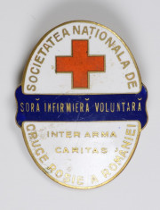 Insigna regalista Cruce Rosie - Sora Infirmiera Voluntara foto