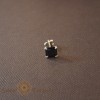 Cercel Unisex Argint 925 cu Cristal Zirconia Negru Patrat, 6 mm, SaraTremo