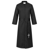 Costum de preot pentru Halloween Glimz, negru, cu guler clerical