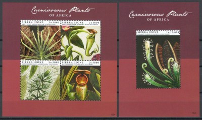 Sierra Leone 2012 Mi 5727/30 + bl 685 MNH - Plante carnivore din Africa foto