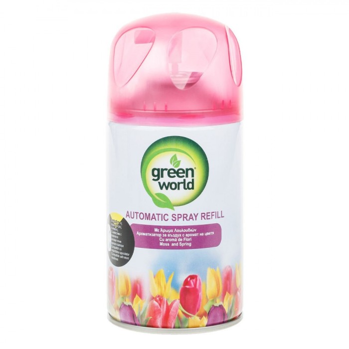 Rezervă Odorizant Cameră, Green World, Automat, Aromă Flori, Capacitate 250 ml