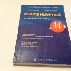 Matematica M1. Manual pentru clasa a XII-a - Marius Burtea, Georgeta Burtea