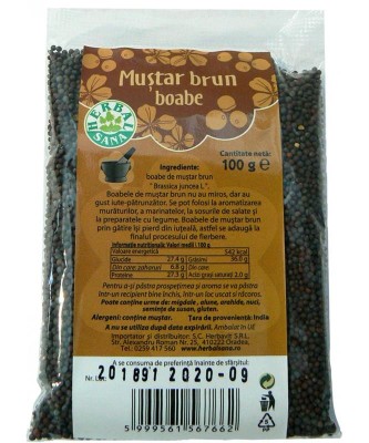Mustar Boabe Herbavit 100gr foto