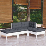 Set mobilier gradina cu perne, 4 piese, lemn masiv de pin GartenMobel Dekor, vidaXL