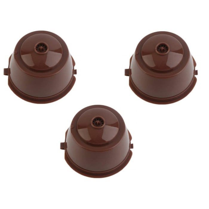 Set 3 capsule cafea, reutilizabile, reincarcabile, compatibile Dolce Gusto, maro FMD0130