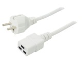 Cablu 3x1mm2 CEE 7/7 cu mufă IEC C19 mamă PVC 2m alb 10A