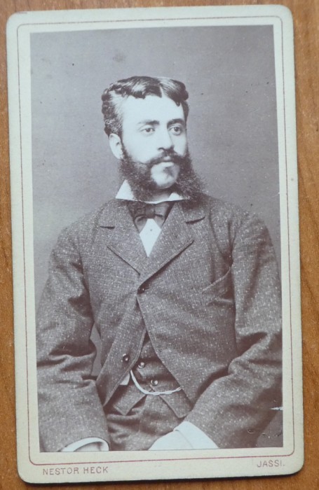Fotografie, pe carton, Nestor Heck, Iasi, fotograful lui Eminescu, aprox. 1860