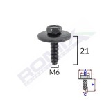 Surub Fixare Elemente Exterior Pentru Renault 6X21mm Set 5 Buc 132756 C60621-RMX