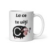 Cana alba personalizata &quot;La ce te uiti C&#039; oaie&quot;, INOVATIX&reg;. 330ml, Oem