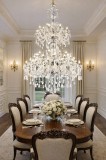 Candelabru din cristal argintiu 55xE14, 145 cm, &icirc;naltime reglabila