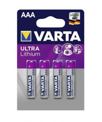 Baterie Varta Ultra Lithium AAA R3 1,5V litiu set 4 buc. foto