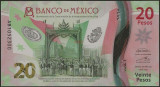 Bancnota Mexic 20 Pesos oct 2021 - UNC (polimer, comemorativa - semnaturi poza)