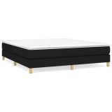 Cumpara ieftin Cadru de pat cu arcuri, negru, 160x200 cm, textil