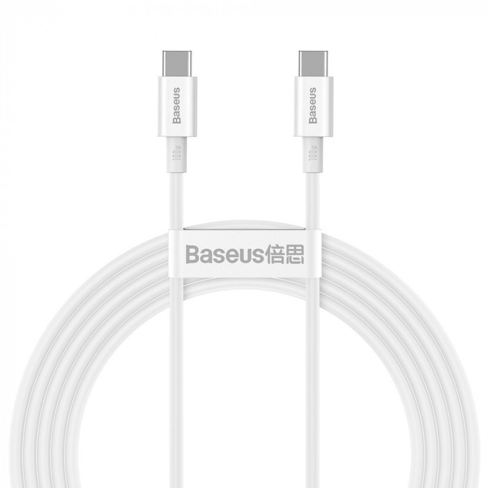 Baseus Superior USB Type C - Cablu USB Tip C &Icirc;ncărcare Rapidă / Livrare Energie / FCP 100W 5A 20V 2m Alb (CATYS-C02)