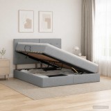 Cumpara ieftin Pat cu saltea si spatiu de depozitare Gri deschis 180 x 200 cm