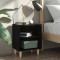 Gossi noptiere cu picioare lemn masiv, 2 buc., negru, 40x30x50 cm