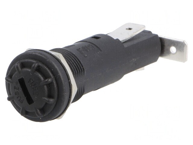 Clemă Siguranțe Cilindrice 6,3x32mm Neagră 250V