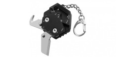 Breloc multifunctional, 14 in 1, din otel inoxidabil pentru Pescuit, Vanatoare, Supravetuire, Drumeti, Camping, Auto-aparare, Negru