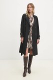 Answear Lab trenci femei, culoarea negru, de tranzitie, oversize