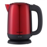 Fierbator electric HEK-2200RDSS, 2200W, 1.7L, Oprire automata, Rosu, Heinner
